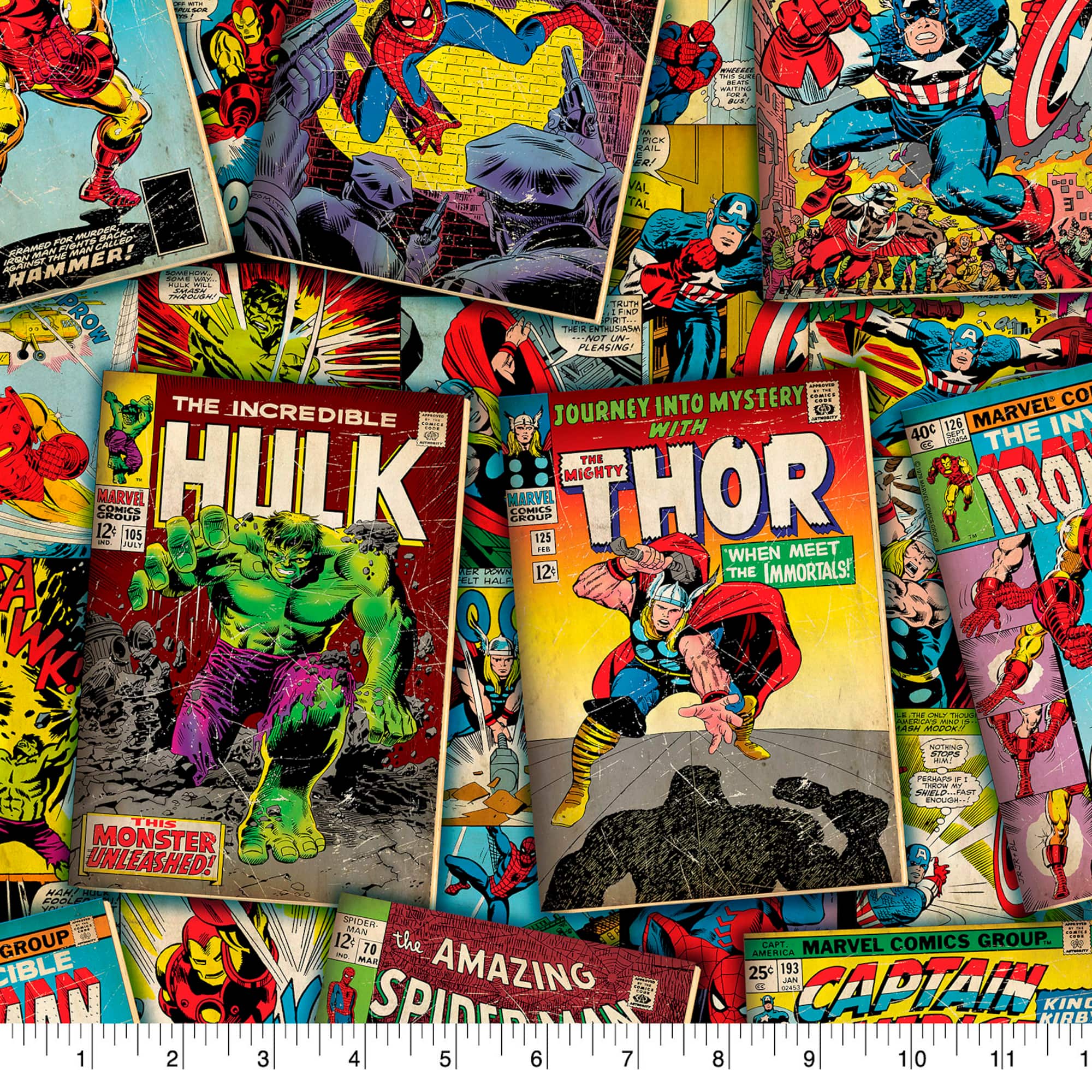 Marvel® Retro Comic Covers Cotton Fabric